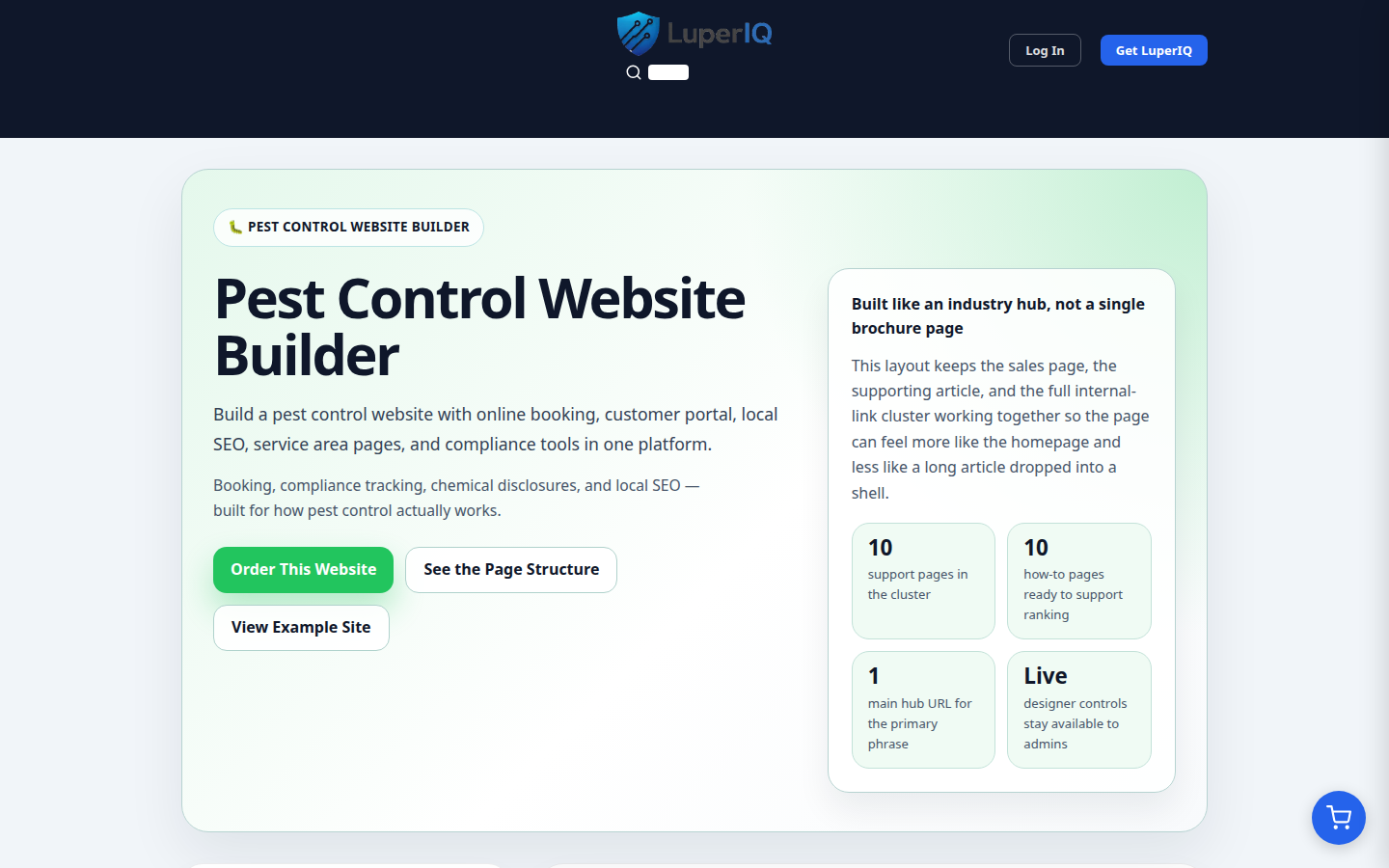 LuperIQ Main Site desktop feature