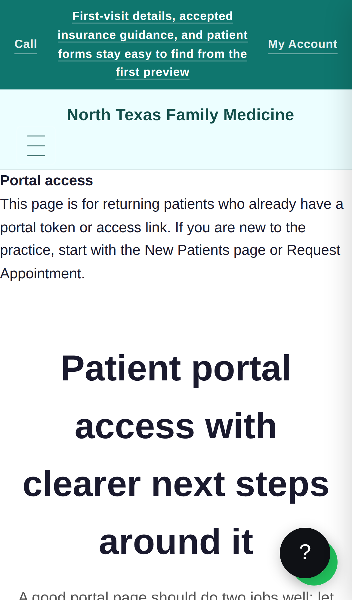 Medical Office Demo mobile feature