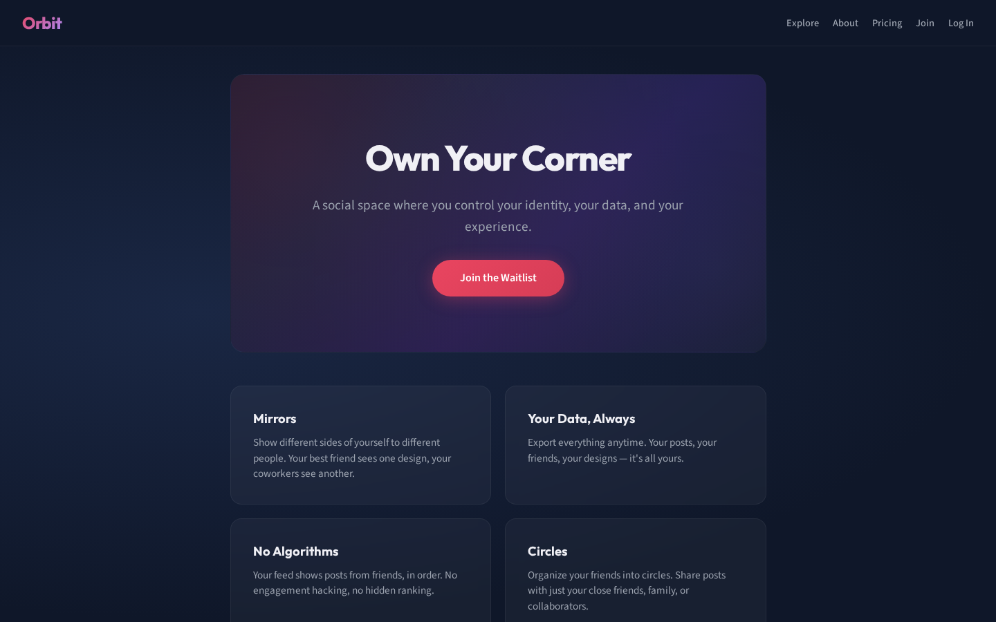 Orbit Demo desktop feature